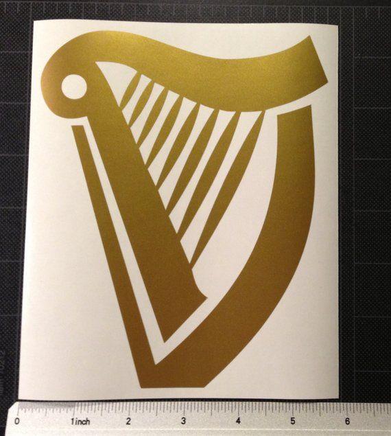 Golden Harp Logo - Harp Golden Vinyl Decal Sticker Guinness FREE SHIPPING | Etsy