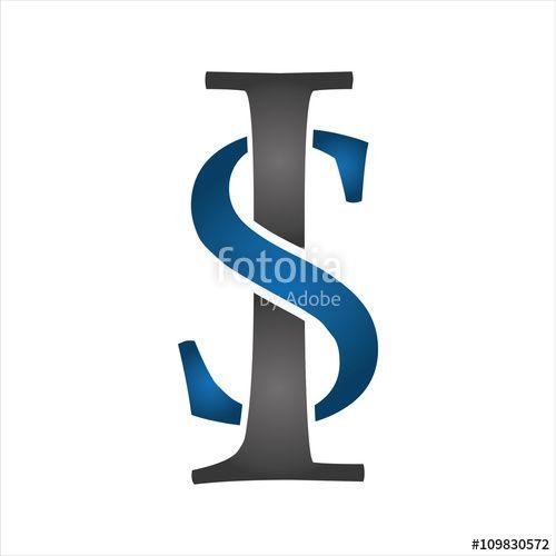 Si Logo - SI initial combine company logo blue