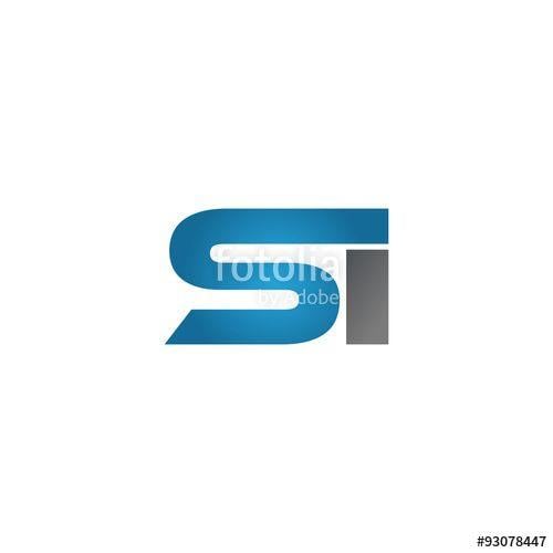 Blue Si Logo - SI company linked letter logo blue