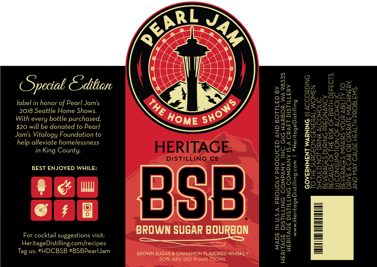 Seattle Pearl Jam Logo - Home Shows label BSB (Pearl Jam) - Heritage Distilling