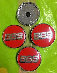 Red Silver Logo - BBS Wheel Centre Cap Covers 60mm Red / Silver Set Of 4 Hub Cap