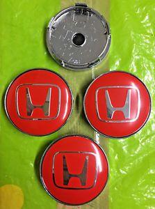 Red Silver Logo - Honda Alloy Wheel Centre Cap Logo 60mm Red/Silver Set Of 4 Hub Caps ...