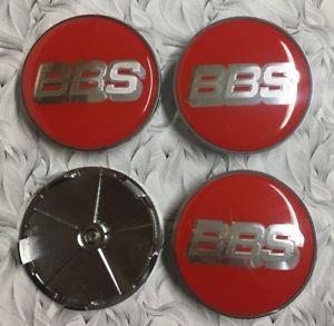 Red Silver Logo - 4x BBS Red / Silver Alloy Wheel Centre Caps 68mm Badge 3D Logo Decal