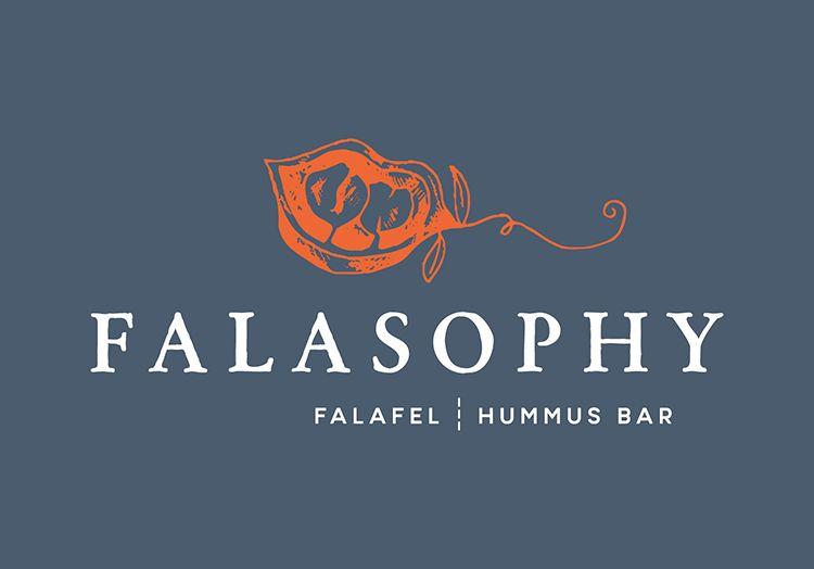 Orange and Blue Food Logo - Falasophy Food Truck