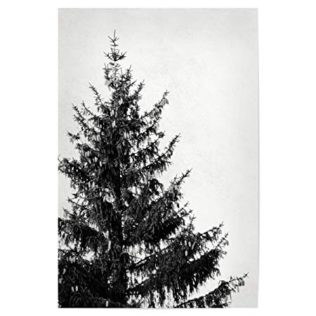 Black and White Pine Tree Logo - artboxONE Poster Christmas Black and White Pine Tree Left 150x100