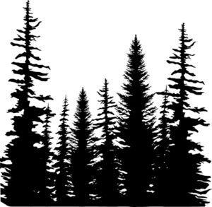 Black and White Pine Tree Logo - Impression Obsession Cling Stamp PINE TREES CC101 | Wedding ...