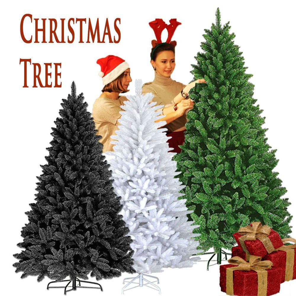 Black and White Pine Tree Logo - Artificial Christmas Colorado Tree Realistic Pine Metal Stand 5ft