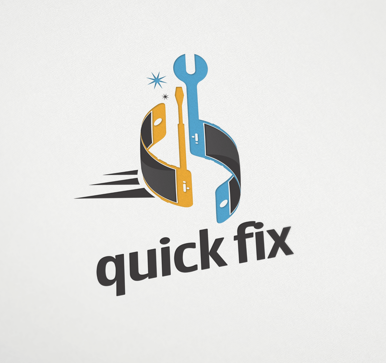 Repair Service Logo - Exclusive Logo Quick Fix Logo. Industry And Services Logo