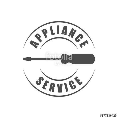 Repair Service Logo - Appliance repair service logo with screwdriver silhouette icon