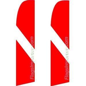 Red White Slash Logo - Swooper Flags 2 Pack Dive Swooper Slash Line Red White