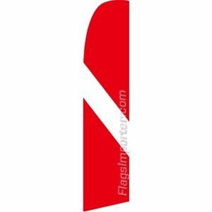 Red White Slash Logo - Flutter Swooper Flag Dive Swooper Slash Line Red White | eBay