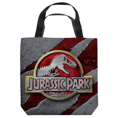 Red White Slash Logo - Jurassic Park Park Slash Logo Tote Bag White