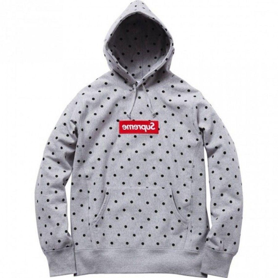 Virginia Supreme Box Logo - Supreme x Comme Des Garcons Polka Dot Hoodie (Gray)