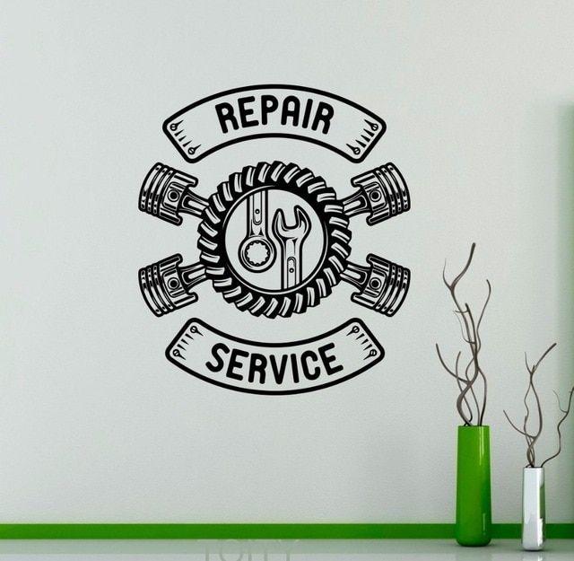 Repair Service Logo - Repair Service Wall Vinyl Decal Auto Machine Sticker Logo Garage ...