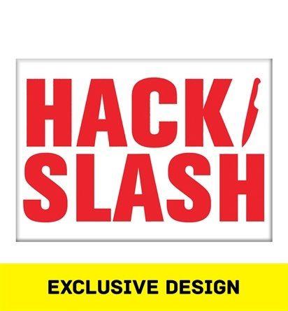 Red White Slash Logo - Hack Slash Logo Magnet White maghacklogo