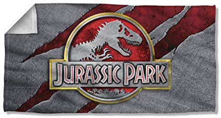 Red White Slash Logo - Jurassic Park Slash Logo Beach Towel White One Size: Amazon.co.uk