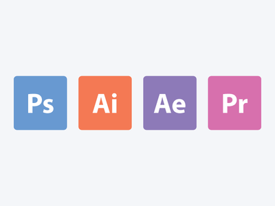 Adobe App Logo - Flat Adobe App Icons - Flat Design