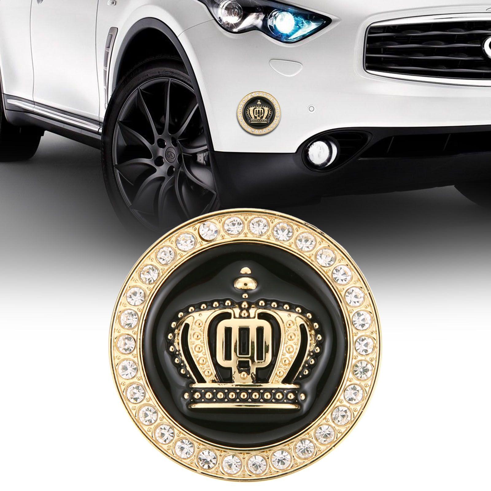 Crown Car Logo - Metal Luxury 3D Crystal Rhinestone Crown Car Emblem Badge Decal ...