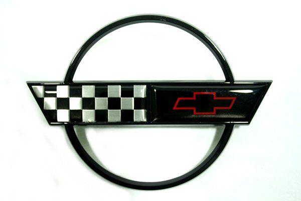C4 Corvette Logo - 1991-1996 C4 Corvette Gas Door Emblem (Black) - RPIDesigns.com