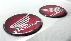 Red Help Logo - Honda Logo Badge 3D Domed Stickers. Silver Black to Red. 60mm
