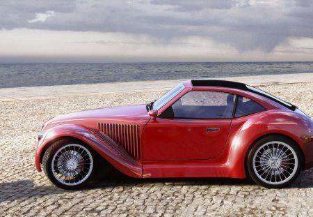 Old Red Cars Logo - old red car in the beach - Other & Cars Background Wallpapers on ...