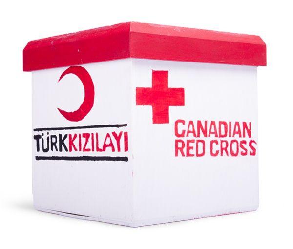 Red Cross in a Box with a White Logo - Box of Child Wishes from Akcakale Refugee Camp - Canadian Red Cross ...