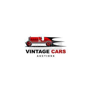 Old Red Cars Logo - Vintage Auto Racing Logo Red Racing Car