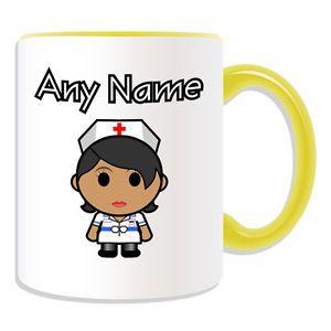 Red Cross in a Box with a White Logo - Personalised Gift Nurse In White Dress Black Mug Money Box Cup Red ...