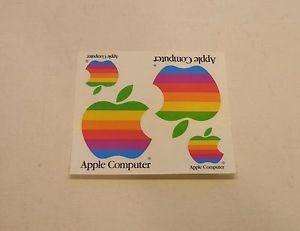 Old Computer Logo - Old Rainbow Apple Computer Logo Sticker Sheet of 4 Stickers | eBay