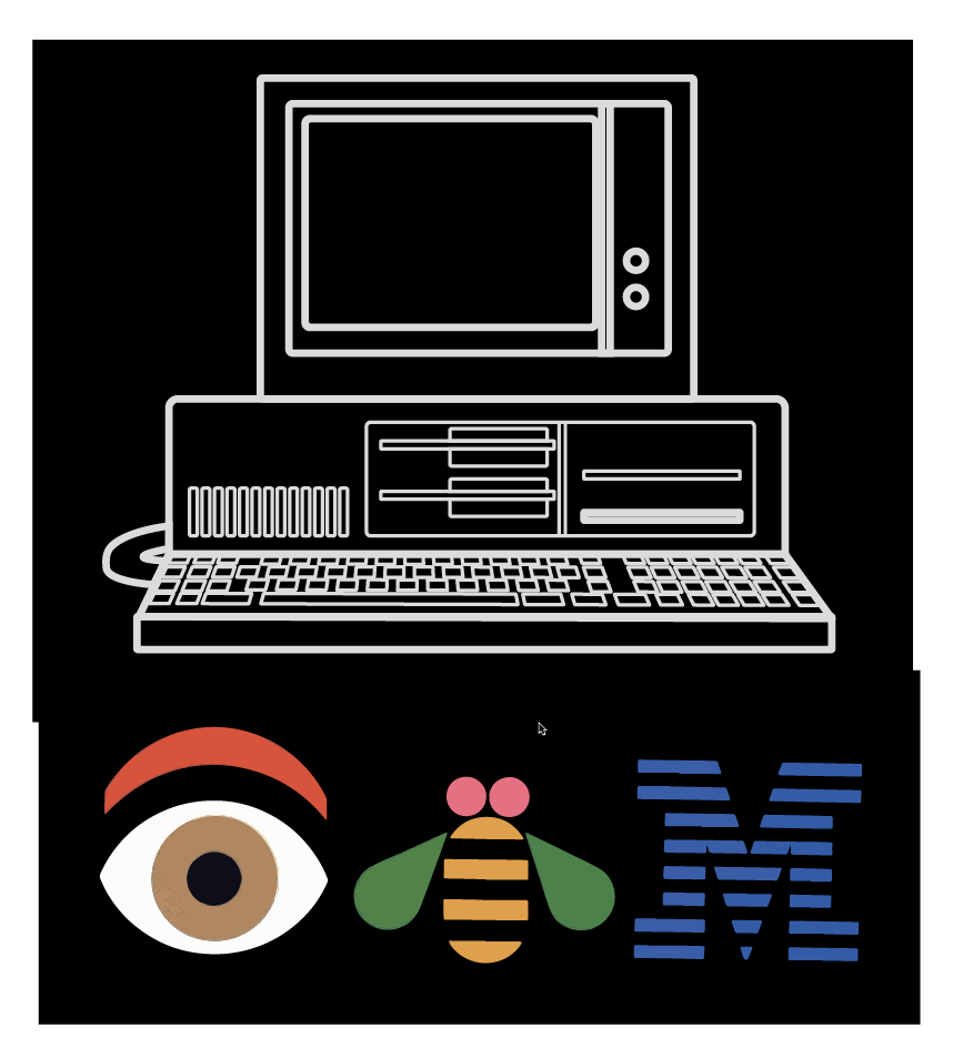 Old Computer Logo - Old Computer Logo EYE-B-M IBM - VECTOR GRAPHIC .EPS .SVG - hackLAB