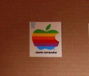 Old Computer Logo - Old Rainbow Apple Computer Logo Sticker