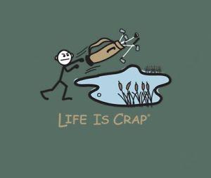 Mountain Life Logo - Life is Crap GOLF POND Tossing Golf Clubs T-shirt by Mountain Life ...