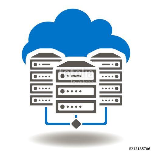 Server Rack Logo - Database Networking Icon Vector. Server Rack Cloud Illustration ...