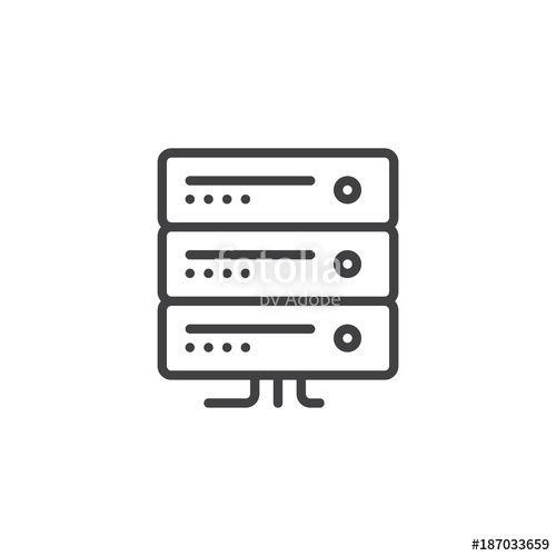 Server Rack Logo - Computer server line icon, outline vector sign, linear style ...