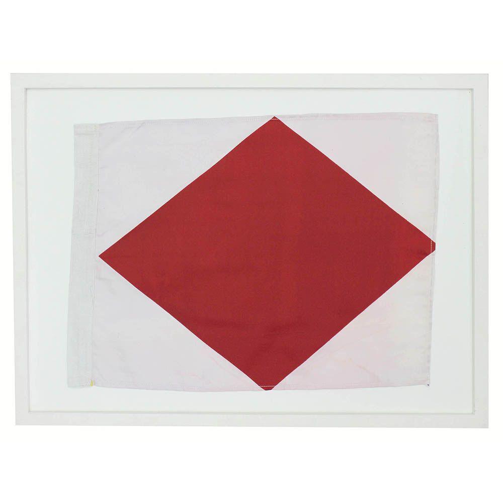 White with Red Diamond Logo - Red diamond on white flag