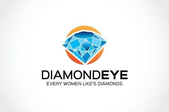 White with Red Diamond Logo - Diamond eye Logo ~ Logo Templates ~ Creative Market