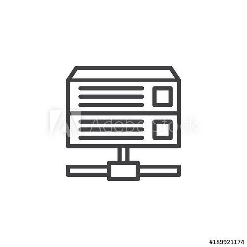 Server Rack Logo - Database server line icon, outline vector sign, linear style ...