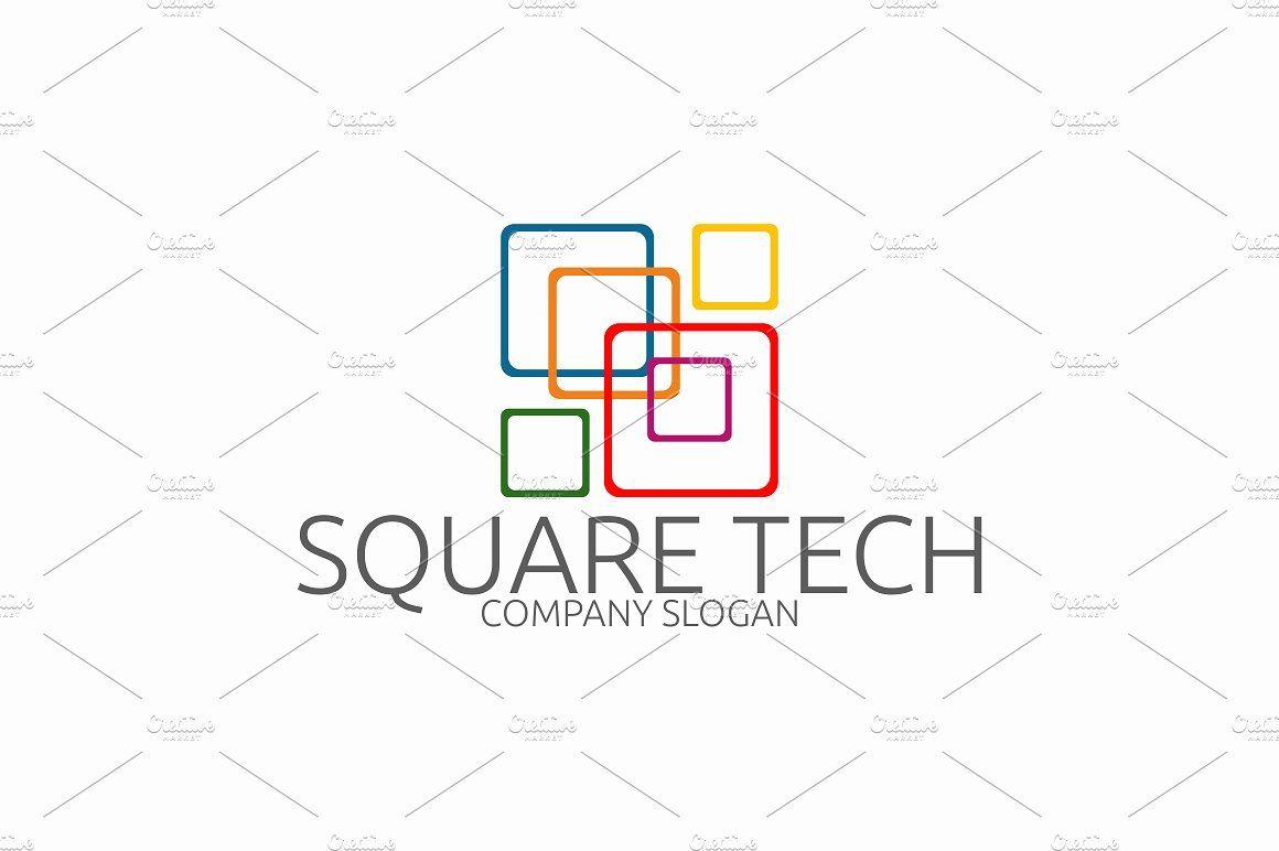 Orange Square Tech Logo - Square Tech Logo ~ Logo Templates ~ Creative Market