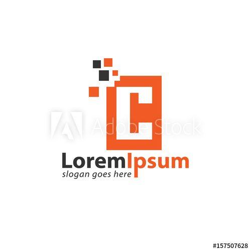 Orange Square Tech Logo - Initial letter C square tech design logo - Buy this stock vector and ...