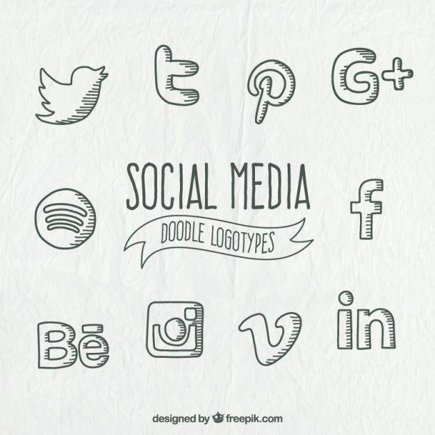 Google Doodle Logo - Doodle social media logo collection. Stock Image Page