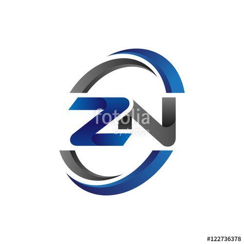 Zn Logo - Simple Modern Initial Logo Vector Circle Swoosh zn Stock image