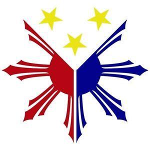 Pinoy Sun Logo - 3-COLOR PHILIPPINES FLAG SUN STAR PINOY PINAY CUSTOM VINYL DECAL ...