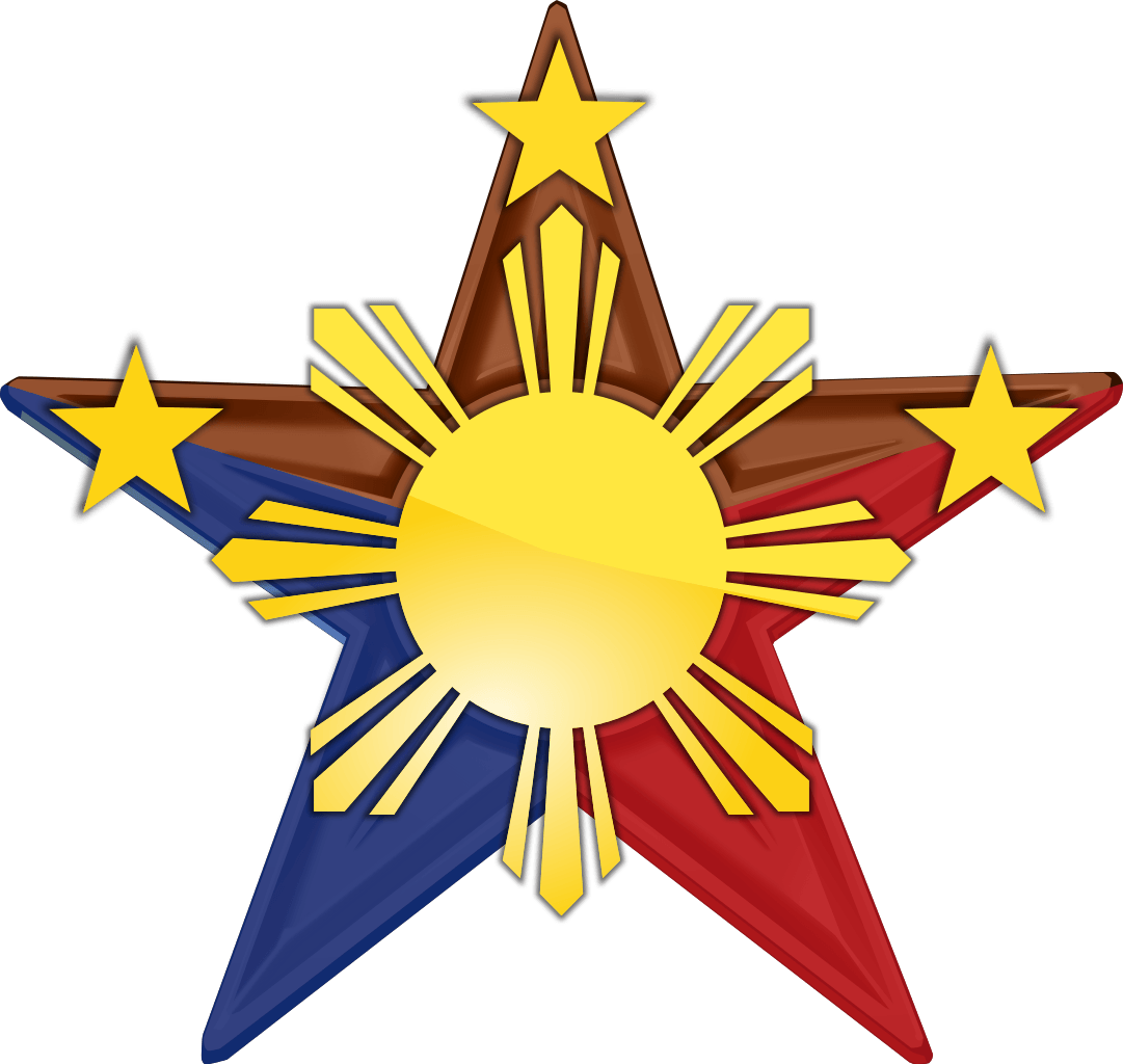 Pinoy Sun Logo - Filipino flag star picture black and white stock - RR collections