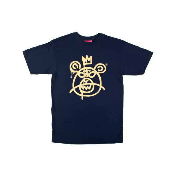 Mishka Bear Logo - Mishka Bear Mop T-shirt Navy - Mishka from Resurrection UK