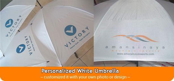 White Umbrella Logo - Personalized Umbrella Printing. Print Your Photo on White Umbrella