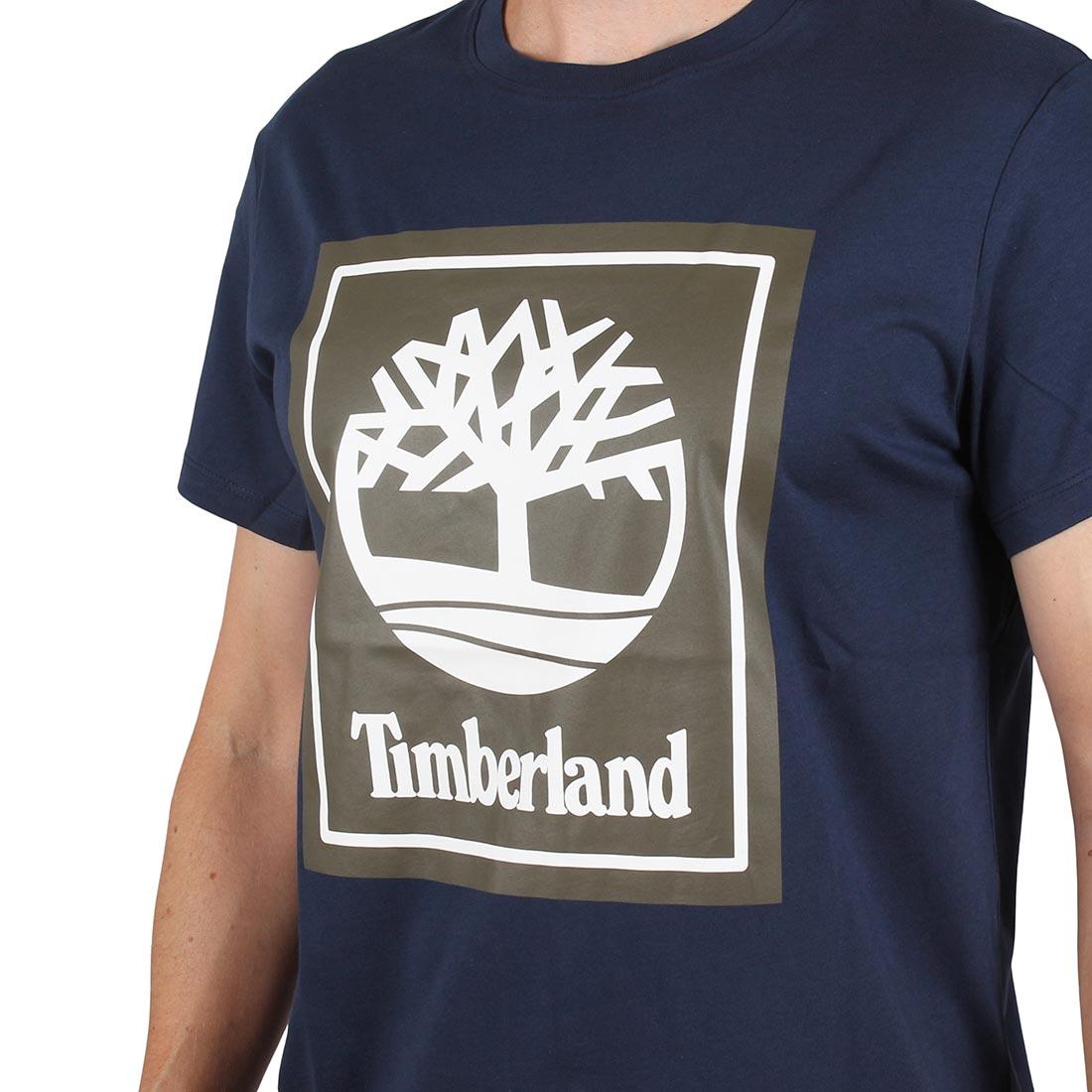 Black Timberland Logo - Timberland Logo S S T Shirt