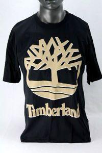 Black Timberland Logo - Timberland S S TIMBERLAND LOGO T SHIRT BLACK TAN WHITE TB0A1N6I N86