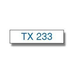 Blue Rectangle White P Logo - Brother P-touch TX-233 (12mm x 15m) Blue On White Labelling Tape ...