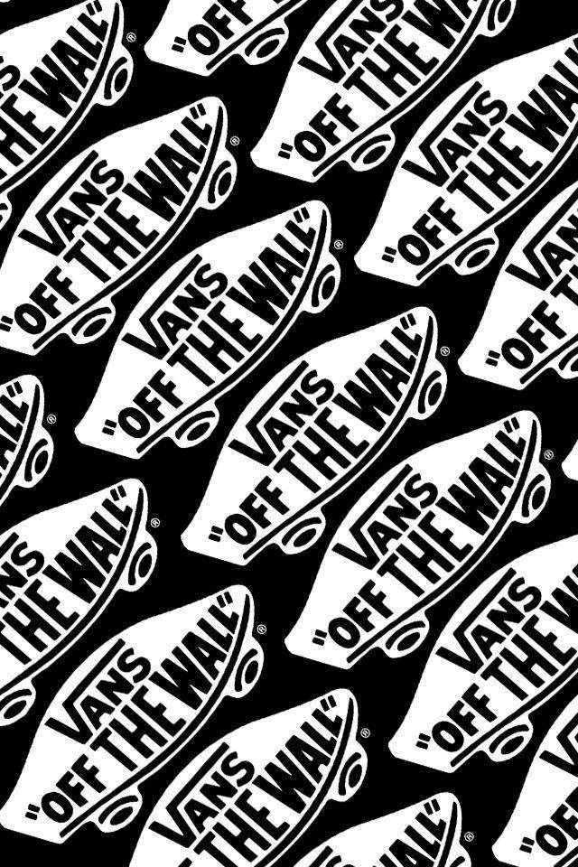 Funny of the Wall Vans Logo - Many White Vans Logo in Black Background HD Wallpaper iPhone 4