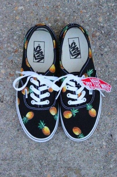 Funny of the Wall Vans Logo - shoes, vans, pineapple, black, cute, tennis shoes, skate shoes, off